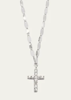 Lana14K Gold Flawless Mini Cross Pendant Necklace