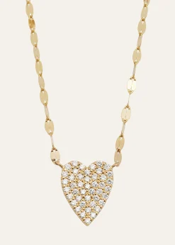 Lana14K Gold Flawless Small Diamond Heart Pendant Necklace