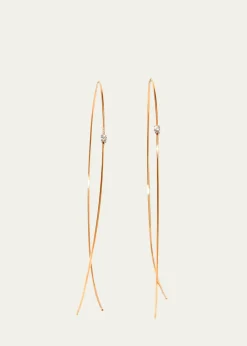 Lana14K Gold Large Upside Down Hoops with Diamonds