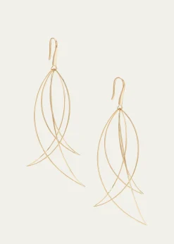 Lana14K Gold Multi-Curved Wire Marquis Hoop Earrings
