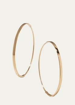 Lana14K Gold Small Flat Magic Hoop Earrings