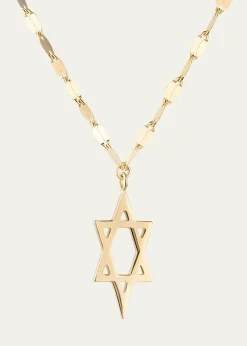 Lana14K Gold Star of David Charm Necklace with Jump Ring, 16-18"L
