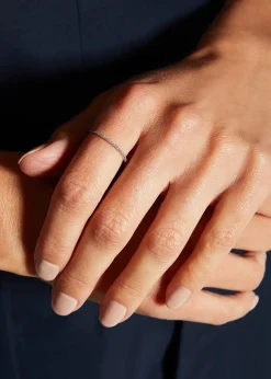 Lana14K Gold Thin Flawless Diamond Stack Ring