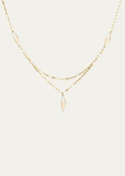 Lana14K Triangular-Link Double Strand Necklace