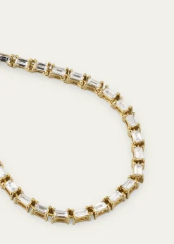 Lana14K Yellow Gold Baguette Diamond Tennis Necklace. 16"L