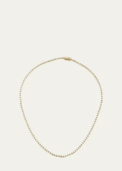 Lana14K Yellow Gold Baguette Diamond Tennis Necklace. 16"L
