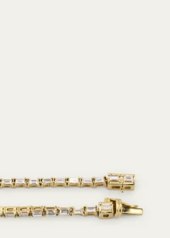 Lana14K Yellow Gold Baguette Diamond Tennis Necklace. 16