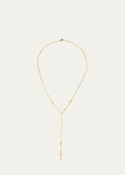 Lana14K Yellow Gold Disc Chain Lariat Crossary Necklace, 18"