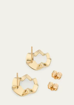 Lana14K Yellow Gold Geometric Crinkle Stud Earrings