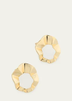 Lana14K Yellow Gold Geometric Crinkle Stud Earrings