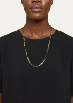 Lana14K Yellow Gold Laser Open Interlocking Rectangle Necklace