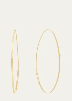 LanaLarge 14K Oval Magic Hoop Earrings with Diamonds