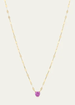 LanaSolo Pink Sapphire Heart Pendant Necklace