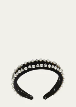 Lele SadoughiCharlotte Geo Crystal & Faux Pearl Headband