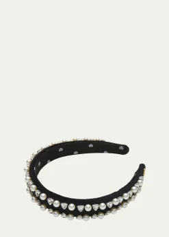 Lele SadoughiCharlotte Geo Crystal & Faux Pearl Headband