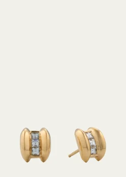 Lizzie Mandler Fine Jewelry18K Yellow Gold Anchor Carre Diamond Stud Earrings