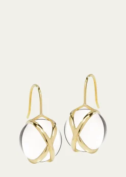 L. KleinPrisma 18k Gold Medium Crystal Quartz Drop Earrings