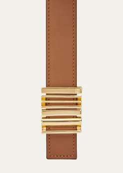 LoeweGraphic Buckle Leather Belt