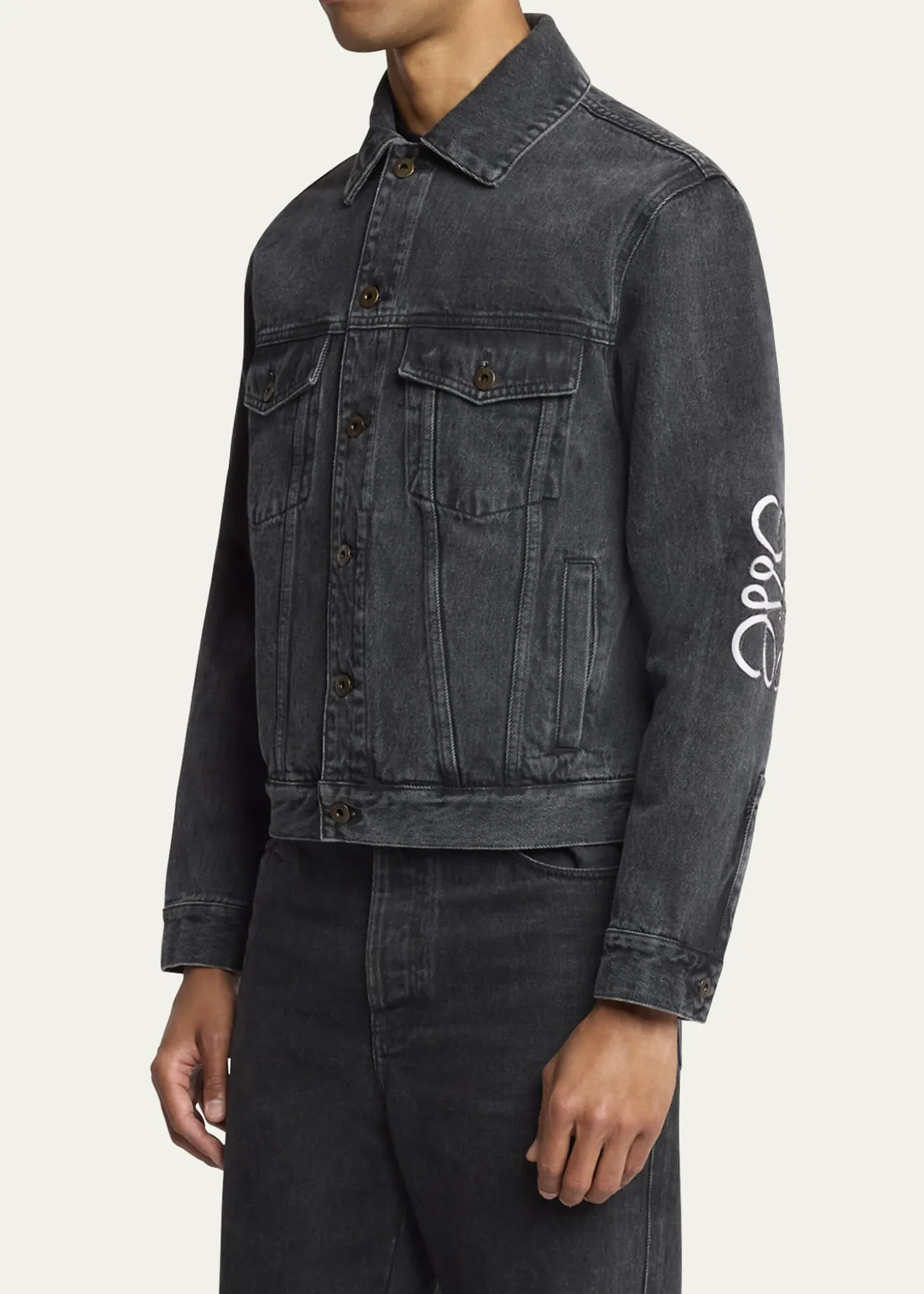 LoeweMen's Anagram Elbow Trucker Jacket