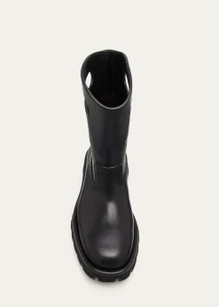 LoeweMen's Bobby Leather Calf-High Boots with Cut-Out Handles