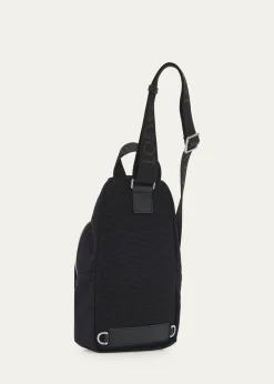 LoeweMen's Flex Canvas and Suede Sling Bag