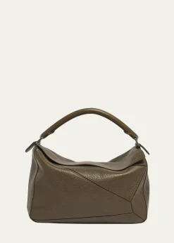 LoeweMen's Large Leather Puzzle Crossbody Bag