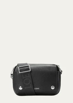 LoeweMen's Small Pebble Messenger Bag in Grained Calfskin