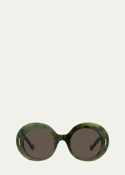 LoeweOval Acetate Sunglasses W/ Anagram