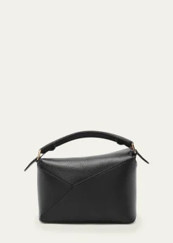 LoewePuzzle Edge Mini Top-Handle Bag in Grain Leather