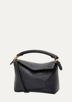 LoewePuzzle Edge Mini Top-Handle Bag in Grain Leather