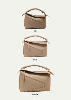 LoewePuzzle Edge Small Top-Handle Bag in Grained Leather