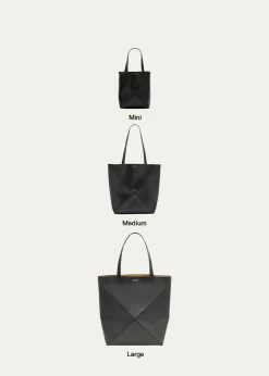 LoewePuzzle Fold Medium Tote Bag in Shiny Leather