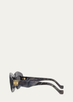 LoeweSilver Screen Chunky Acetate Rectangle Sunglasses