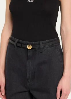 LoeweSmooth Leather Skinny Belt