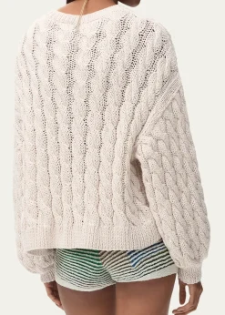 Loewex Paula's Ibiza Anagram Cable-Knit Sweater