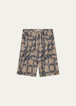 Loewex Paula's Ibiza Men's Cotton-Terry Logo Script Shorts