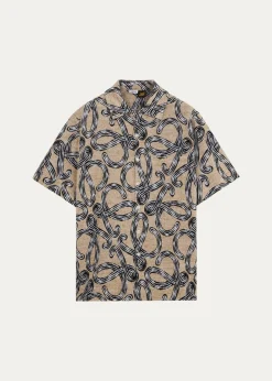 Loewex Paula's Ibiza Men's Towel Terry Jacquard L-Script Short-Sleeve Shirt