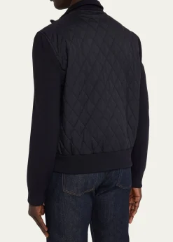Loro PianaMen's Hopton Quilted Full-Zip Bomber Jacket