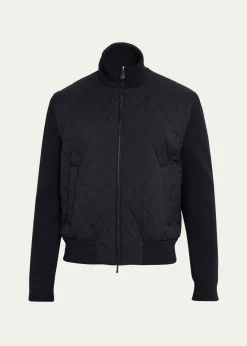 Loro PianaMen's Hopton Quilted Full-Zip Bomber Jacket