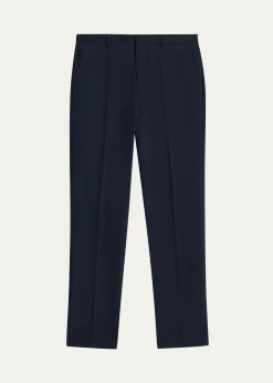 Loro PianaMen's Jarno Cotton Straight Fit Flat-Front Pants