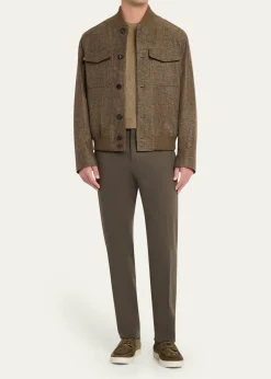 Loro PianaMen's Kiku Linen and Cotton Water-Resistant Bomber Jacket