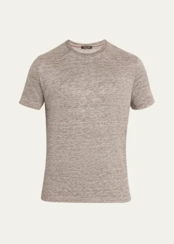 Loro PianaMen's Sam Linen Crewneck T-Shirt