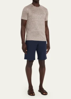 Loro PianaMen's Sam Linen Crewneck T-Shirt