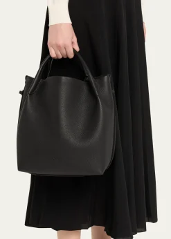 Loro PianaLarge Bale Fine-Grain Leather Bag