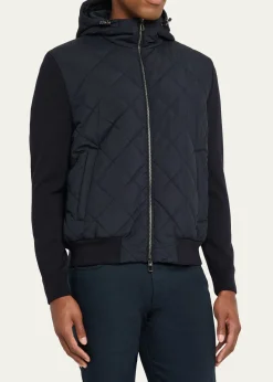 Loro PianaMen's Ampay Quilted Microfiber Bomber Jacket