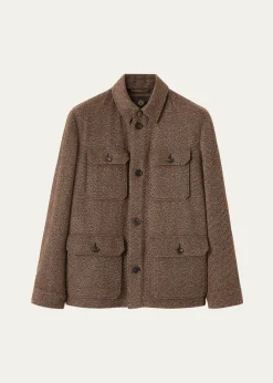 Loro PianaMen's Andover Cannete Flap-Pocket Caban Jacket