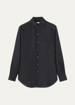 Loro PianaMen's Andre Long-Sleeve Linen Shirt