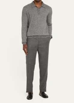 Loro PianaMen's Carlo Cashmere Flannel Trousers