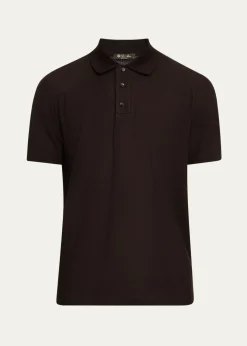 Loro PianaMen's Cerro Cotton and Cashmere Polo Shirt