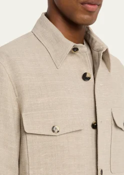 Loro PianaMen's Clem Summer Linen and Silk Blouson